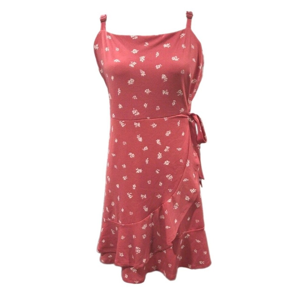 SO Squareneck Faux Wrap Floral Dress Juniors Size XXL